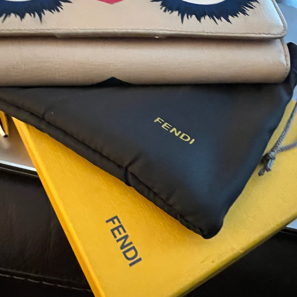 Fendi Monster Continental Multicolor Wallet w/ Crossbody Chain, Box & Dust Bag - Picture 9 of 14